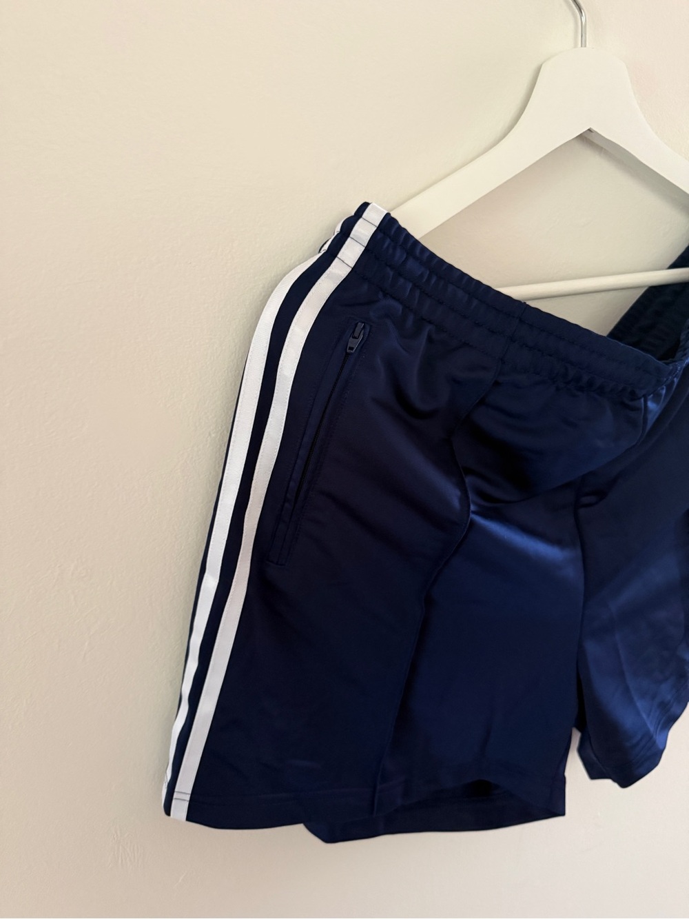 NWT adidas Women's Navy Athletic Shorts with White Stripes - Picture 5 of 5